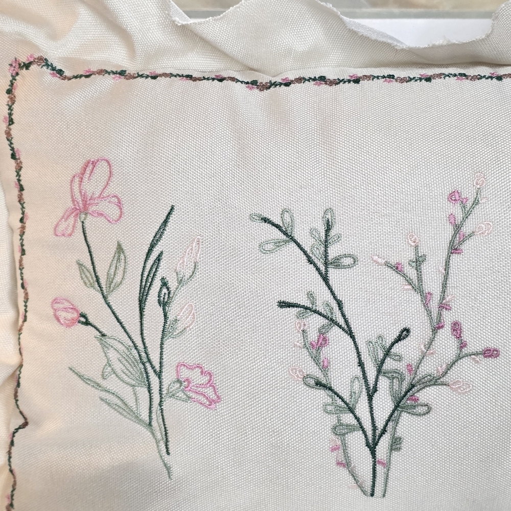 Rachel Zoe x Geneva Home Fifth Avenue Floral Embroidered Linen Accent Pillow - Picture 3 of 8